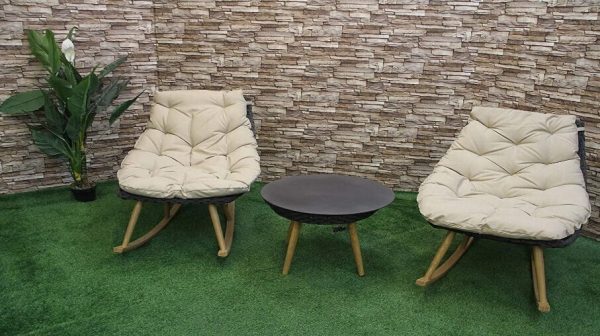CFC Rattan Outdoor Wicker Garden Rocking Chair Set