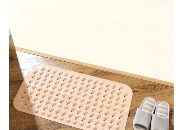 Bathroom Large Anti slip bath mat Non Slip Shower Mat for Non-Slip Bathtub Mat with Suction Cup, Bath Mat for Shower Room, 74x38cm BEIGE