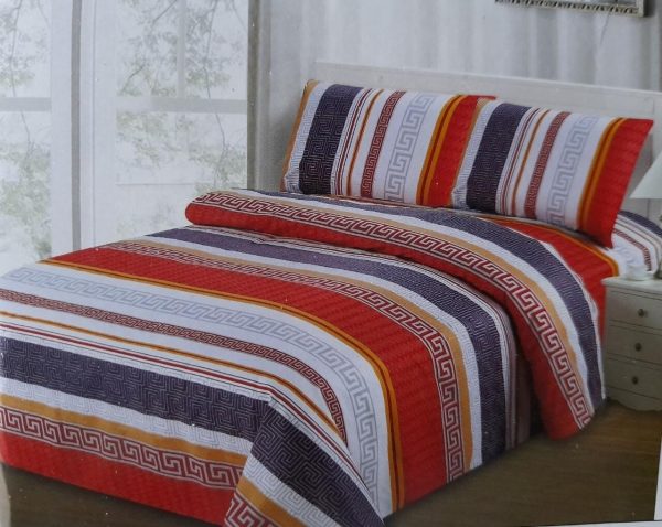 Decor queen duvet cover +2 pillow case red black pattern