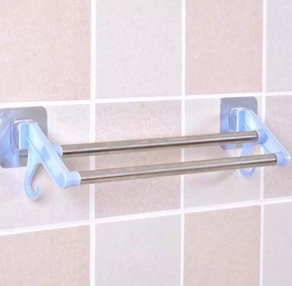 Double Towel Rack With 2 hooks