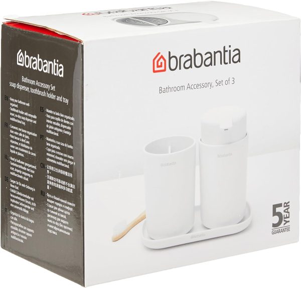 Elevate your bathroom with the Brabantia ReNew Bathroom Set (3-Piece) in White!