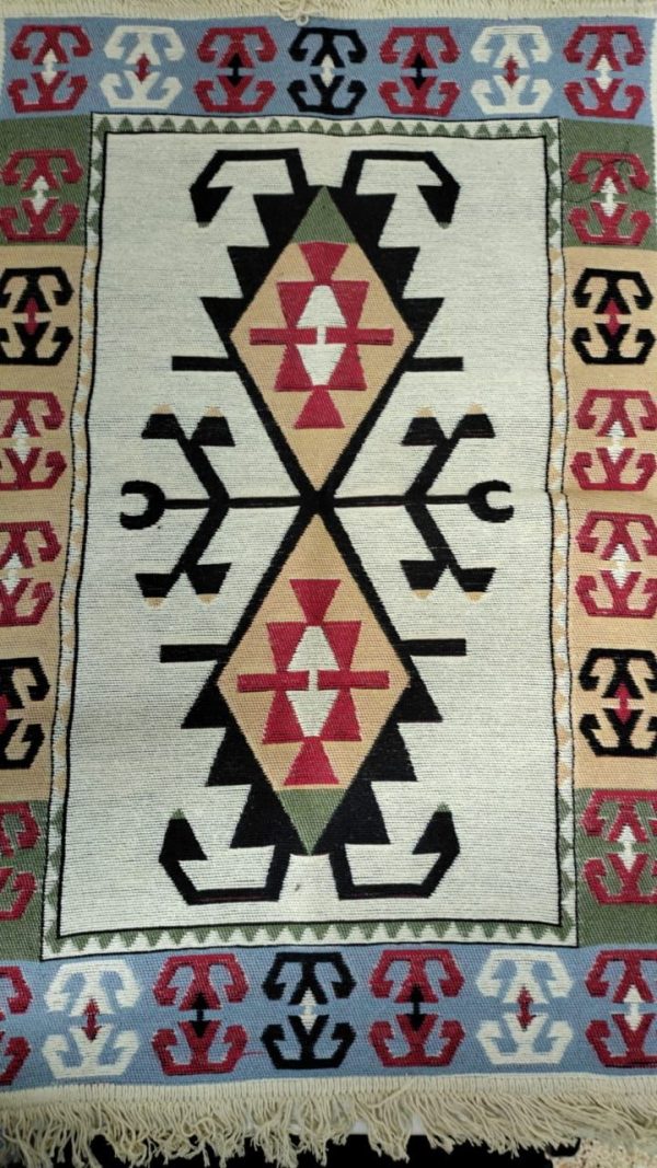 ELIBELINDE Turkish Carpet: 80X300CM (2.6X10FT) Handwoven Double-Sided Cotton Rug with Anatolian Tradition
