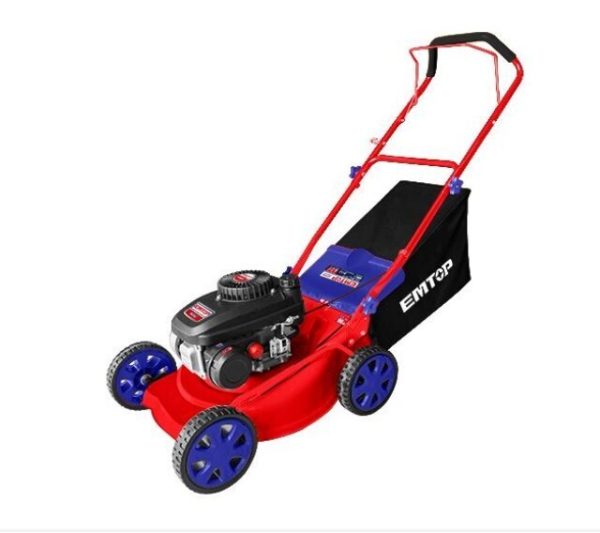 EMTOP Gasoline Lawn Mower - 141cc 4HP Hand Push, 18" Cutting Width