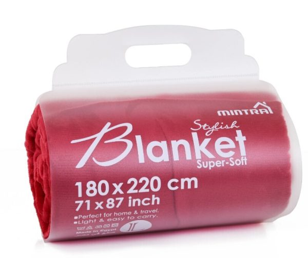 Mintra Home Blanket Super Soft, 100% Polyester RED 180X220CM Lightweight Warm Fleece Blanket Throw Bed Cover Couch Cover