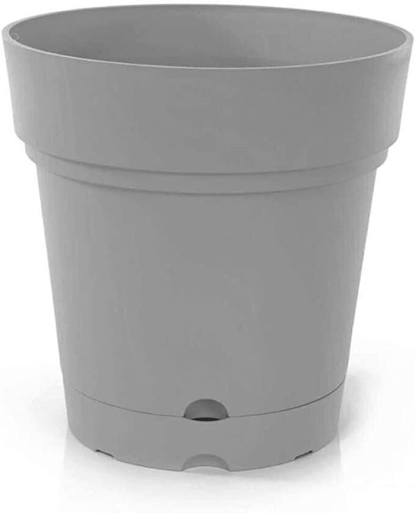 Mintra Home Garden Pot Colorful, Planter, Flower Pot 22cm Round with water reserve GREY