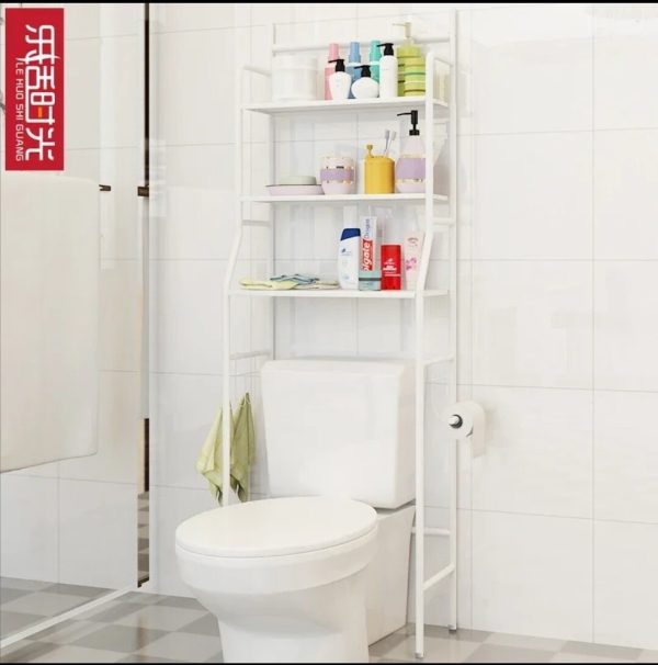 Multipurpose organizer rack shelf with fastening screws L50xW25xH160cm WHITE