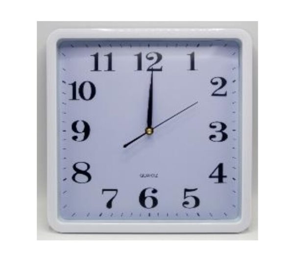 Wall Clock Square 32*32cm, White Frame 8225