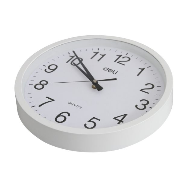 Wall Clock, White, 33x29x4cm, Silent Quartz Movement